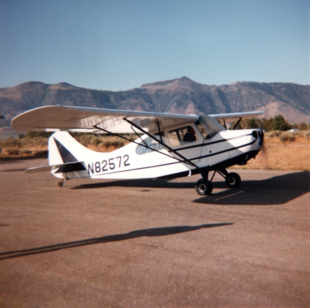 While in college, I ran across this Aeronca Champ on the Klamath River and bought it for $2800. It hadn't been flown for years, but with a ferry permint in hand I flew it home to Arcata,CA. It was the last airplane to ever leave the old Orleans Airport and was a pure joy to fly.