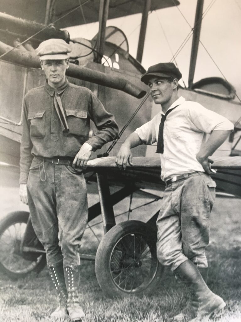 For me, Santa Paula was the right place at the right time. Where else would I have been able to meet so many unique aviation personalities. Here's just one example: Bud Gurney, at right, was a life-long friend of Charles Lindbergh. They barnstormed together in the 1920s. Fifty years later, Bud based his Gypsy Moth at SZP where I'd help him fuel and spin the prop to get him on his way. 